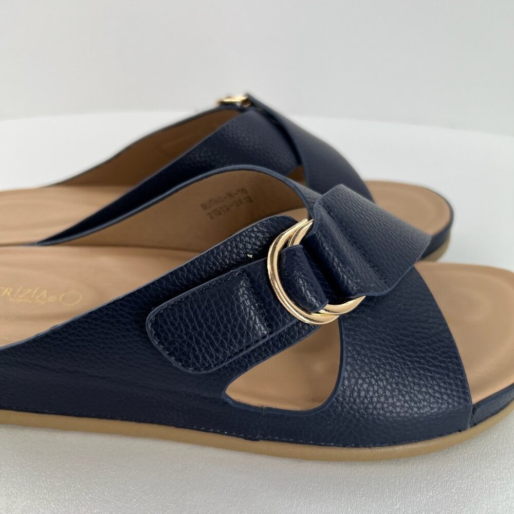 Patrizia by Spring Step Rutha Slide Sandals Women 10 Criss Cross Vegan Navy Blue - Picture 9 of 13